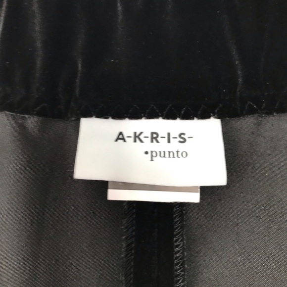 AKRIS PUNTO Mike Black Slit Hem Velvet Pants 14 NWT - Picture 9 of 13
